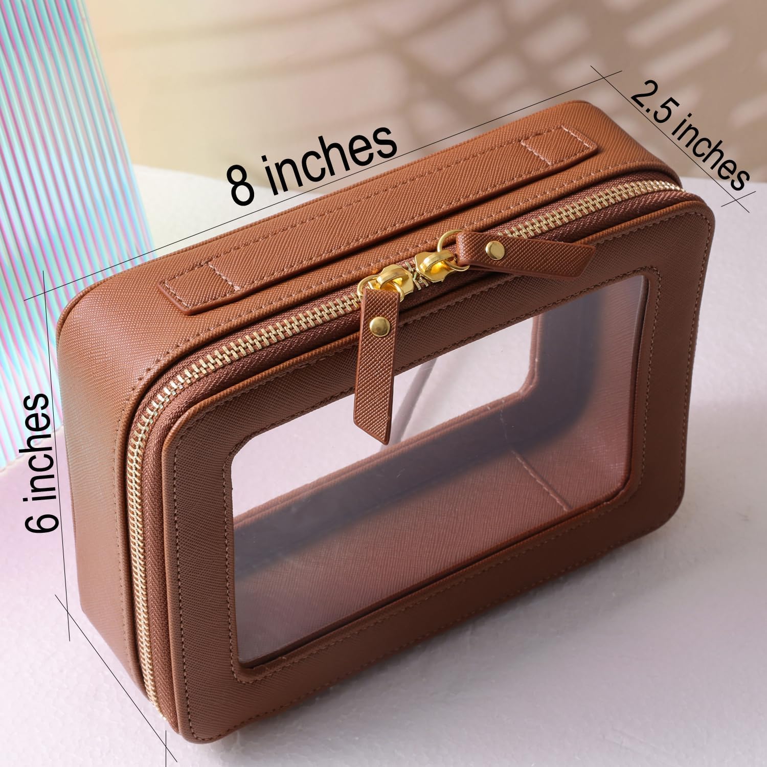 SANHECUN Toiletry bag waterproof cosmetic organizer with handle lagre opening for travelling