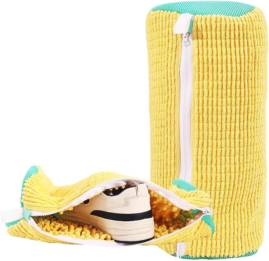 Shoe Washing Bag for Washing Machine, Laundry Shoe Bag for Washer and Dryer, Reusable Shoe Bag, Sneaker Washing Machine Bag (Yellow 2pcs)