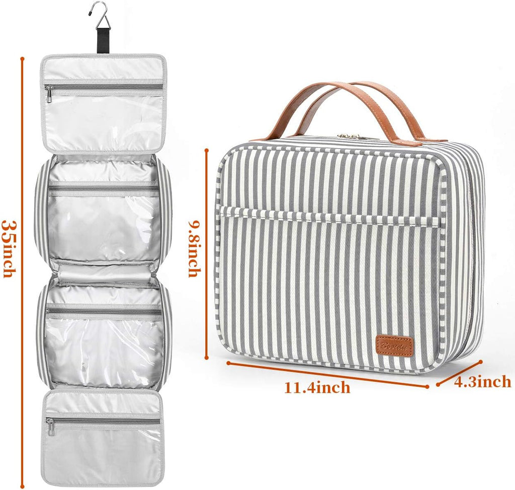 Hanging Travel Toiletry Bag,Large Capacity Cosmetic Travel Toiletry Organizer for Women with 4 Compartments & 1 Sturdy Hook,Perfect for Travel/Daily Use/Christmas