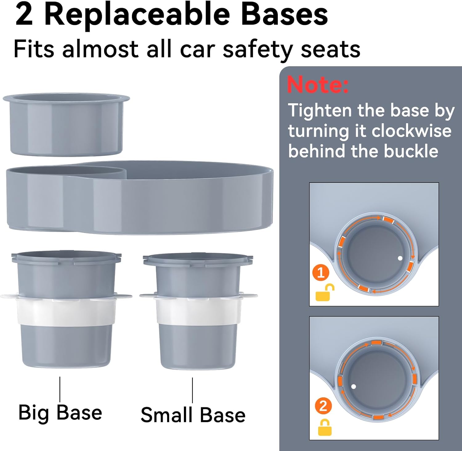 Kids Car Seat Tray, Travel Tray with Cup Holder for Toddler Baby, Kids Car Seat Food Snack Organizer for Road Trip, Stroller Snack Organizer Travel Must Haves Toddler Must Haves (Light Grey, 1 PCS)