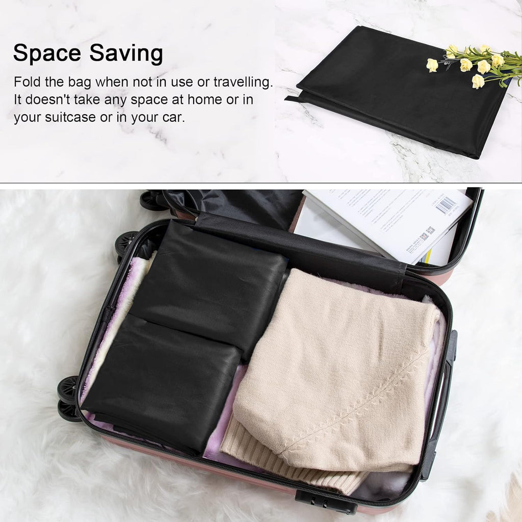 Polecasa Heavy Duty Large Laundry Bag with 130gsm Tear Resistant Fabric and Handles, Easy to Carry Durable Dirty Clothes Drawstring Bag, Perfect for College Dorm, Travel, 2 Pack 28”x36”, Black