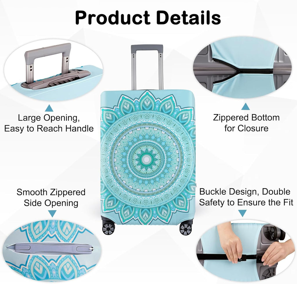 Pink Dino Suitcase Luggage Cover, Thick Suitcase Cover for Carry on Luggage Protector Fits 18-30 Inch Case