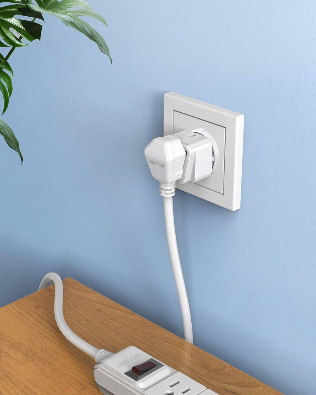 BESTEK Europe Travel Plug Adapter, Grounded Universal Type E/F Plug Adapter EU to US Adapter - Ultra Compact for Most of Europe, Asia Countries and More, 3 Pack