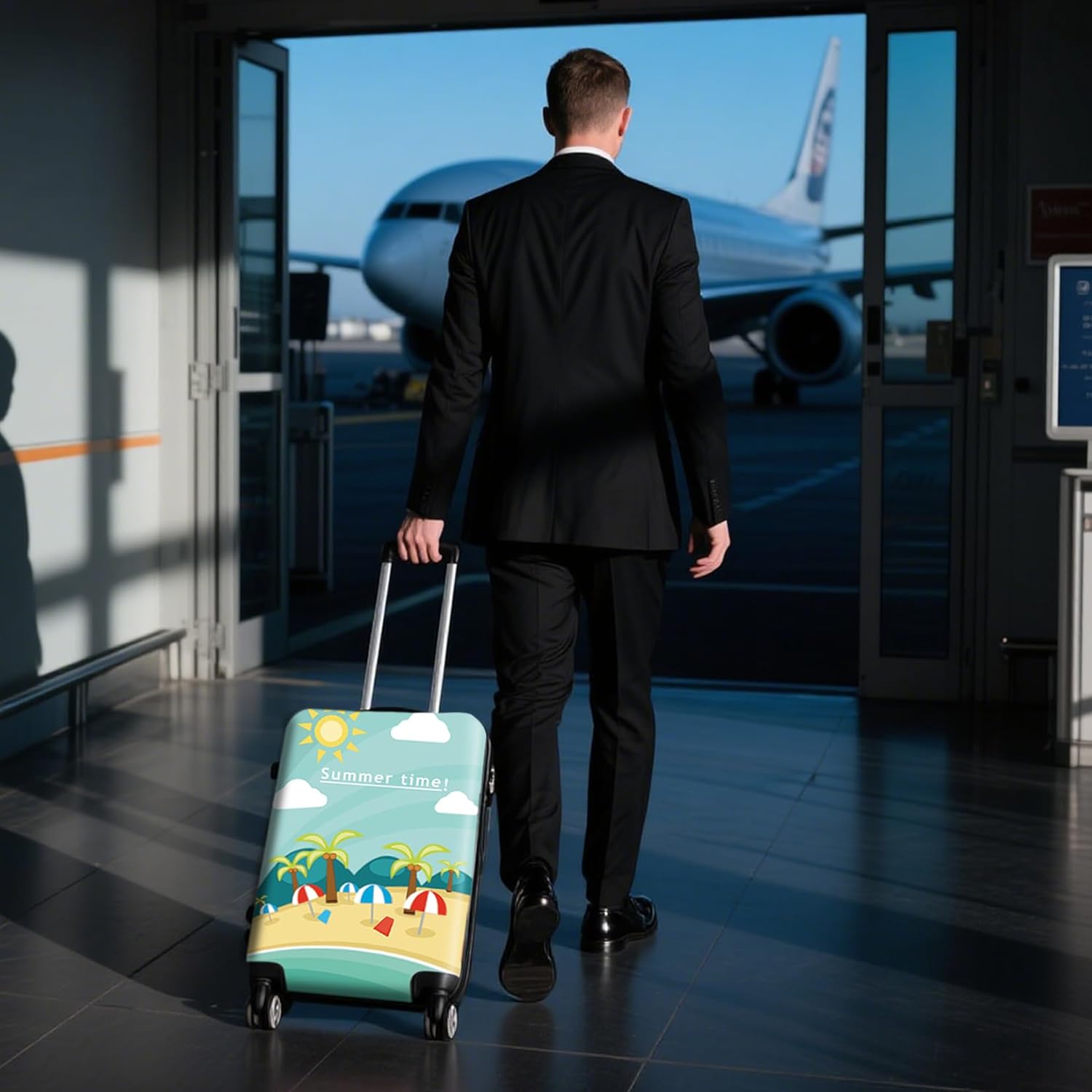 WUJIAONIAO Travel Luggage Cover Baggage Suitcase Protector Fit for 18-32 Inch Luggage (XL (for 29-32 inch luggage), Beach)