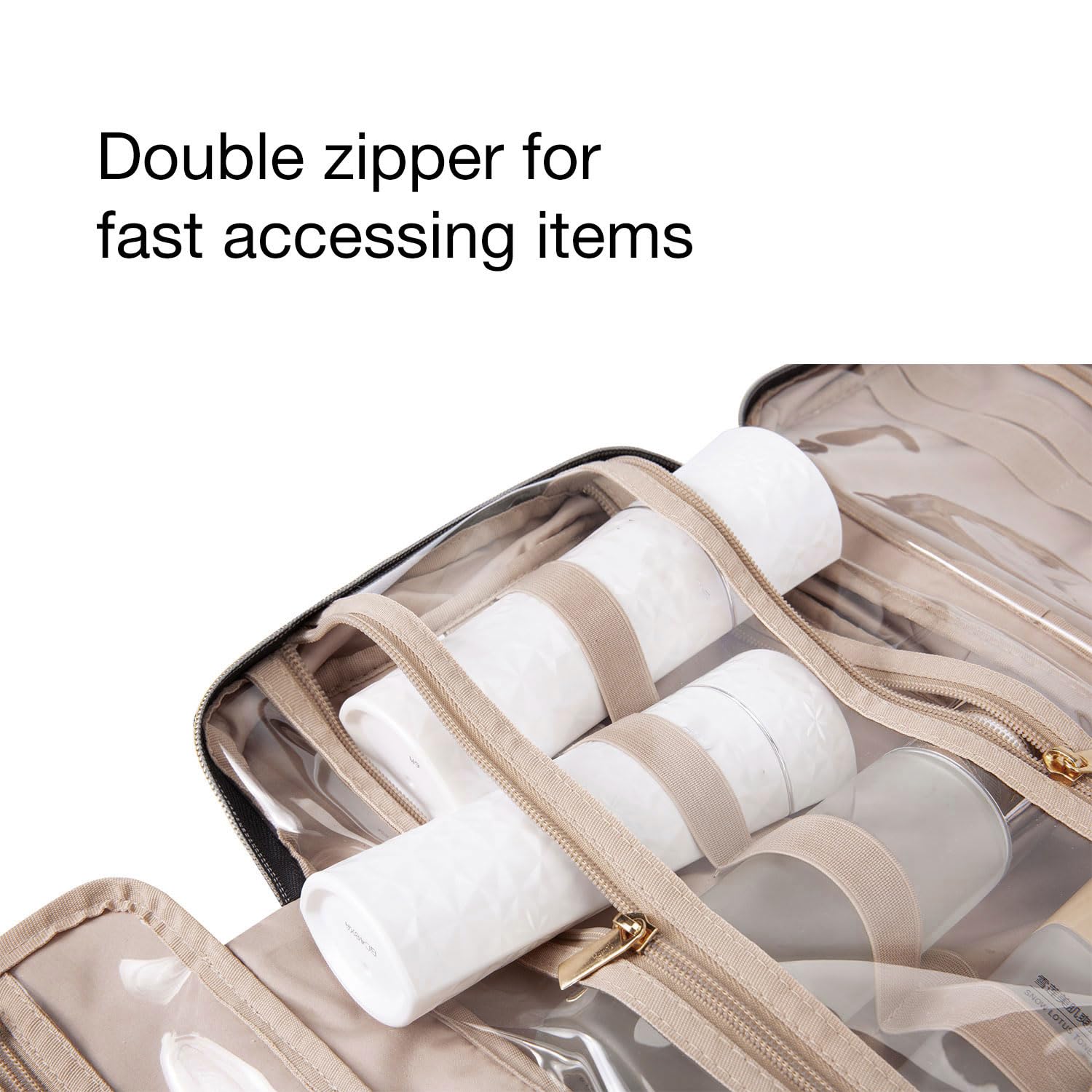 BAGSMART Toiletry Bag Travel Bag with Hanging Hook, Water-resistant Makeup Cosmetic Bag Travel Organizer for Accessories, Shampoo, Full Sized Container, Toiletries，Large-Teal