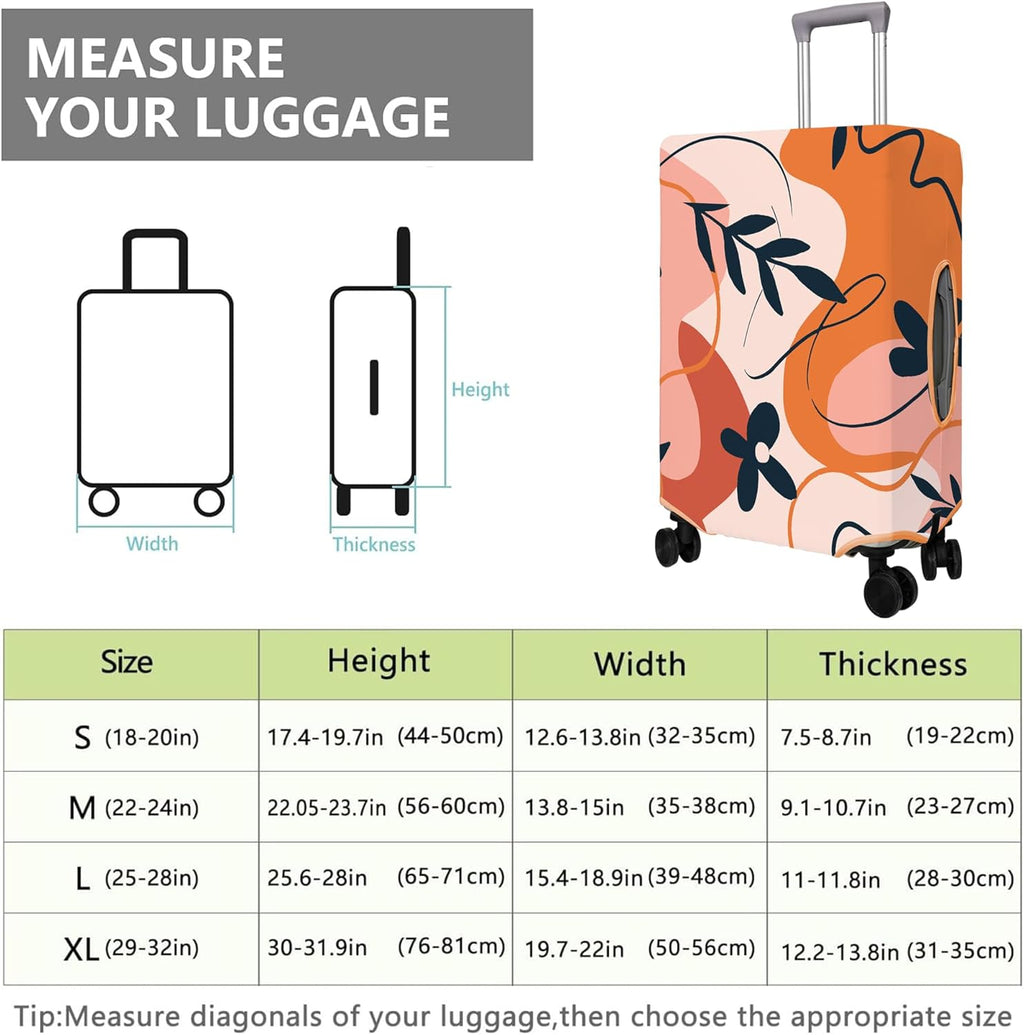 Travel Luggage Cover Suitcase Protector Fits 18-32 Inch Wheel Covers PatternedTravel Related Items Flower Luggage Protector Elastic S