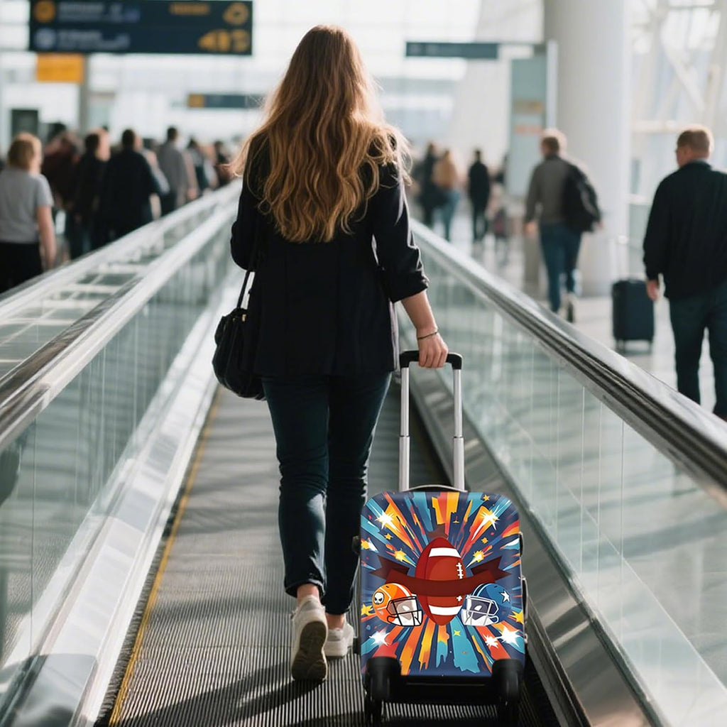 WUJIAONIAO Travel Luggage Cover Baggage Suitcase Cover Protector Skins 18-32 Inch (Rugby, M (for 22-24 inch luggage))