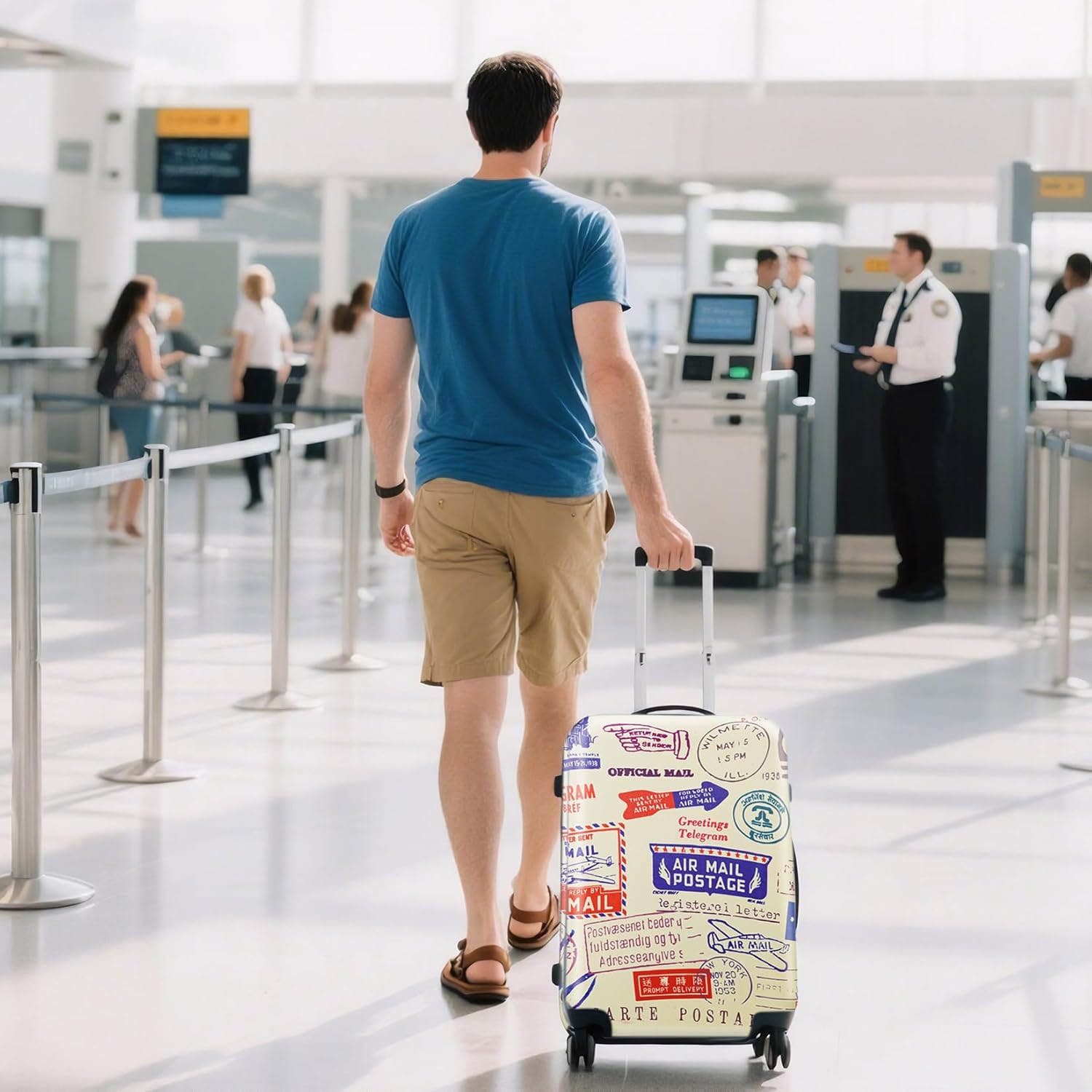 WUJIAONIAO Travel Luggage Cover Spandex Suitcase Protector Washable Baggage Covers (XL (for 29-32 inch luggage, Colorful flowers)