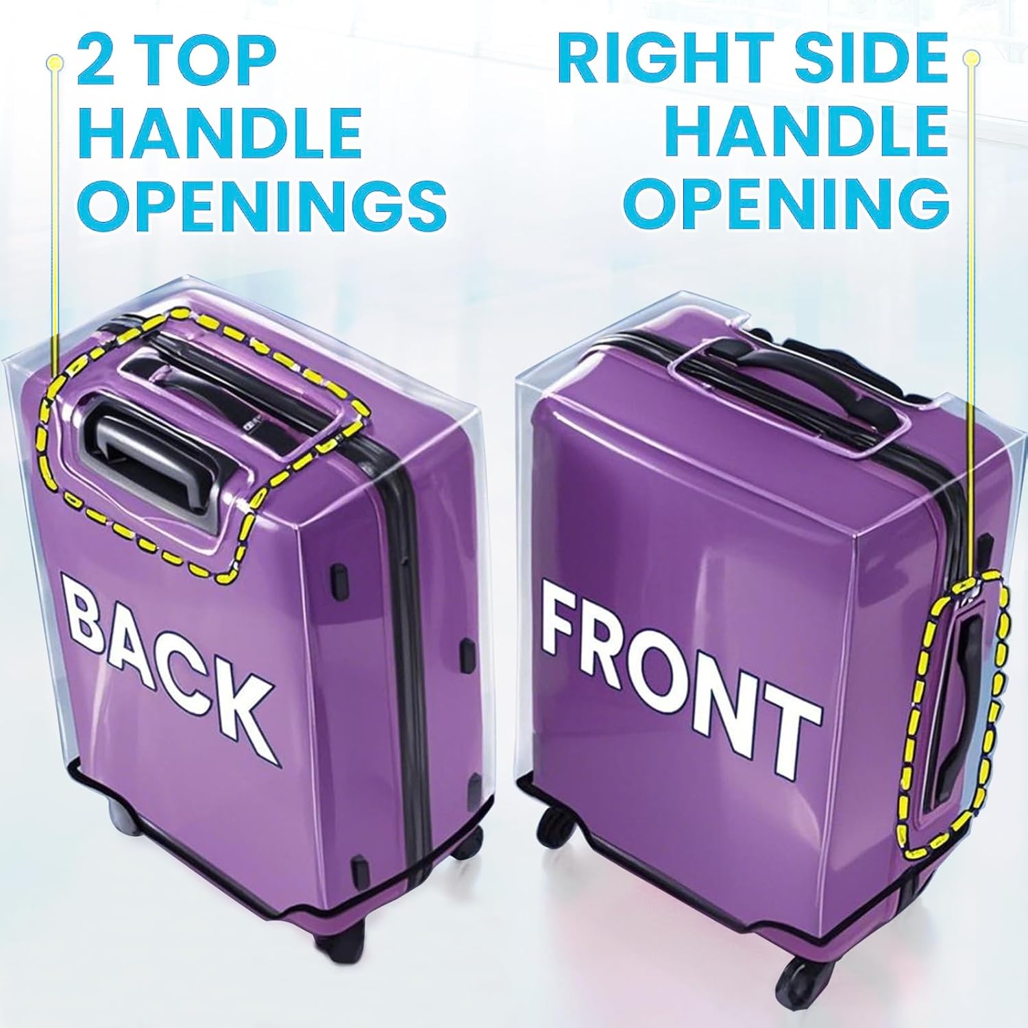 Clear Luggage Cover for 28 inch Suitcase Tsa Approved Thicken PVC Plastic Suitcase Protector Cover for Baggage Travel Waterproof.