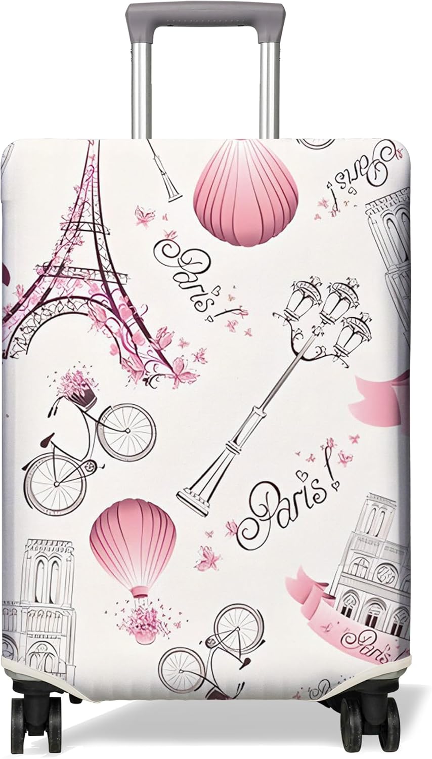 Travel Luggage Cover Suitcase Protector Fits 18-32 Inch Wheel Covers PatternedTravel Related Items Flower Luggage Protector Elastic M