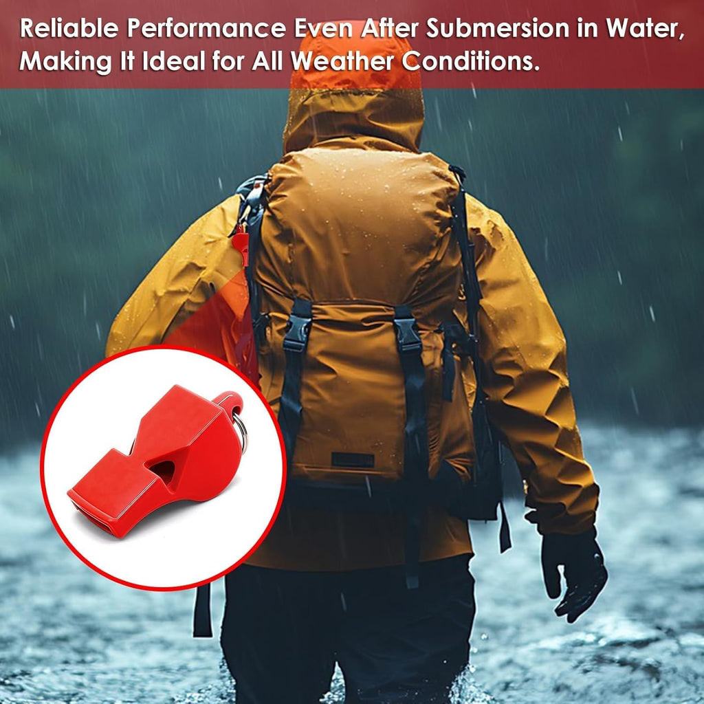 Emergency Whistles with Lanyard Red Safety Whistle for Lifeguard Outdoor Emergency Camping Hiking Boating Loud Signaling Whistles