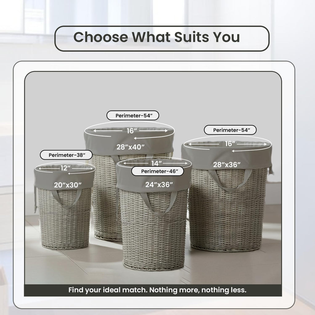 LFH Home Cotton Canvas Large Laundry Bag with Handle, Heavy Duty Drawstring Closure Washable Laundry Bags, School Travel, Home, Hotel, College Dorm, Organizer Sack, Toys Clothes 28x40 (Pack of 2)-Grey