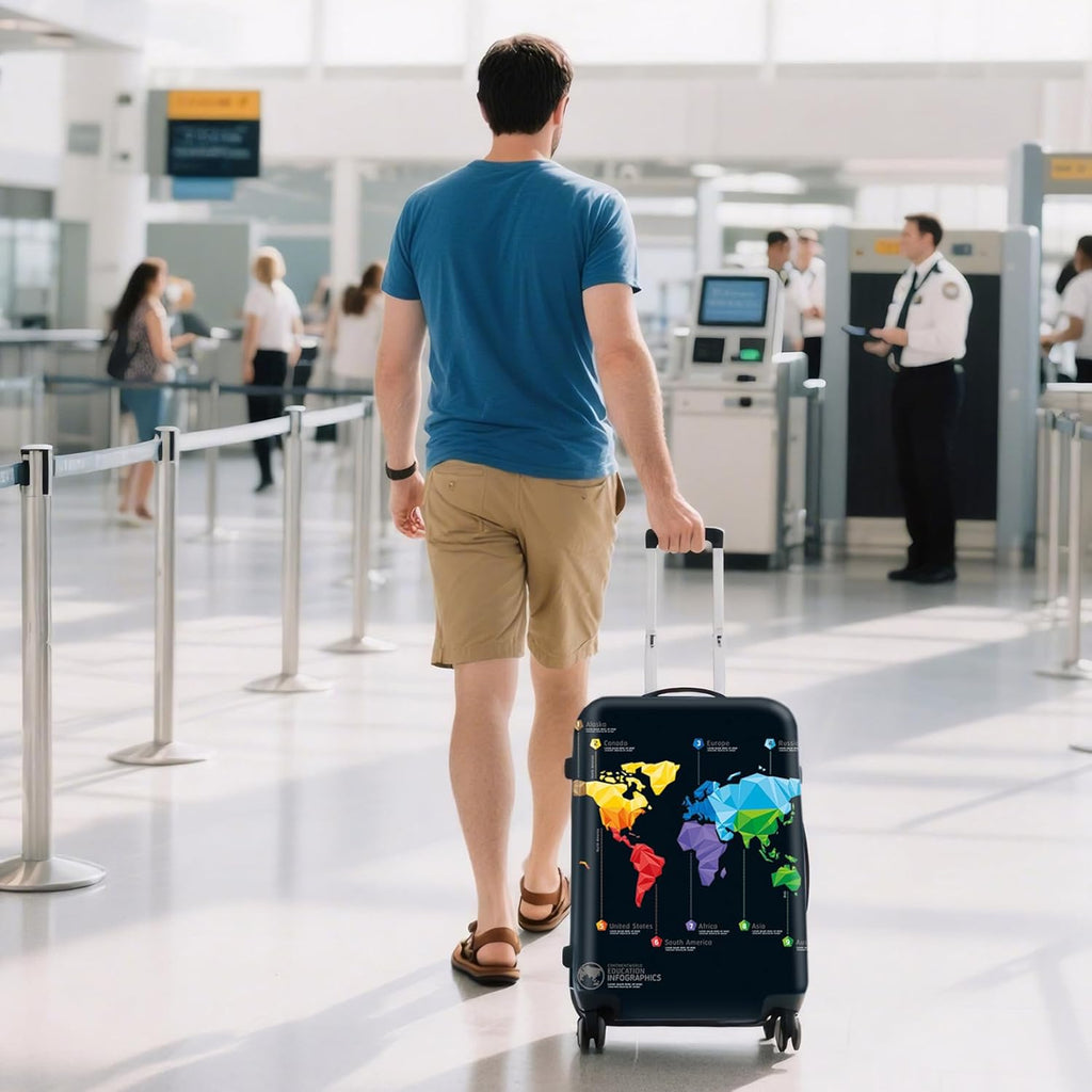 WUJIAONIAO Travel Luggage Cover Baggage Suitcase Protector Fit for 18-32 Inch Luggage (S (for 18-20 inch luggage), map)