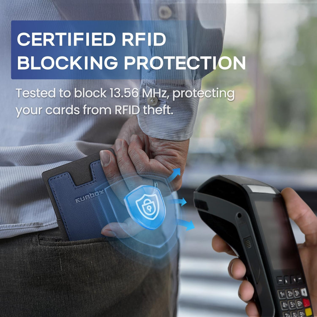 Mens Business Card Holder, Slim Card Wallet for Men and Women, Minimalist RFID Blocking Wallet with Pop-Up Function, Thin Design, Metal Cases Holds 6+6 Cards, Gifts for Men, Men's Accessories