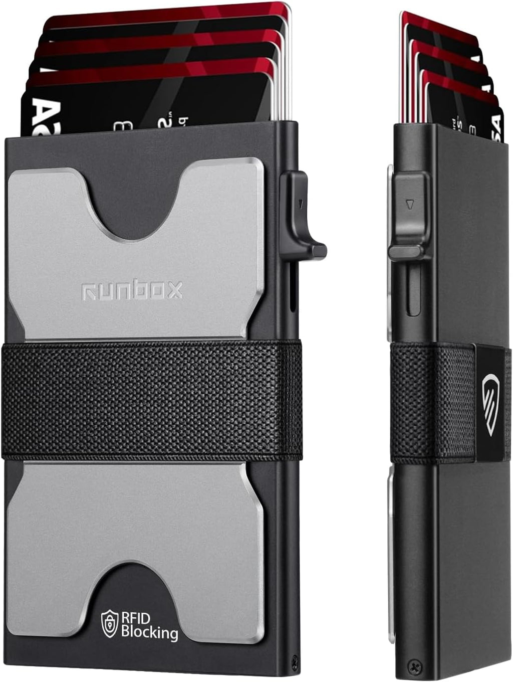 Mens Business Card Holder, Slim Card Wallet for Men and Women, Minimalist RFID Blocking Wallet with Pop-Up Function, Thin Design, Metal Cases Holds 6+6 Cards, Gifts for Men, Men's Accessories