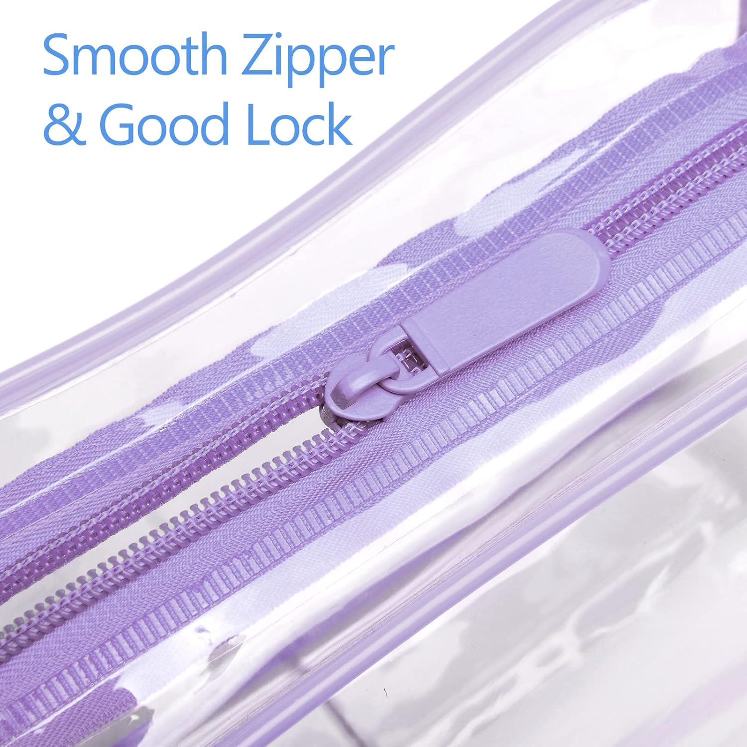 PACKISM Clear Makeup Bags - 2 Pack TSA Approved Toiletry Bags in 2 Size Clear Travels Bags for Toiletries, Cosmetic Bags Airport Carry on Compliant Bag, Light Purple