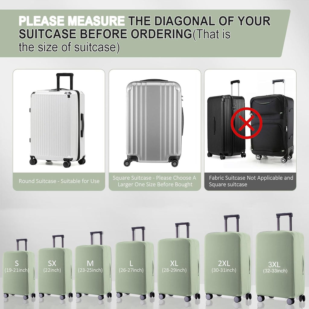 Travel Luggage Cover Suitcase Protector Scratch-Resistant Fit 19-31 Inch Suitcase, Not Included Suitcase (Cyan, XL(28-29 inch))