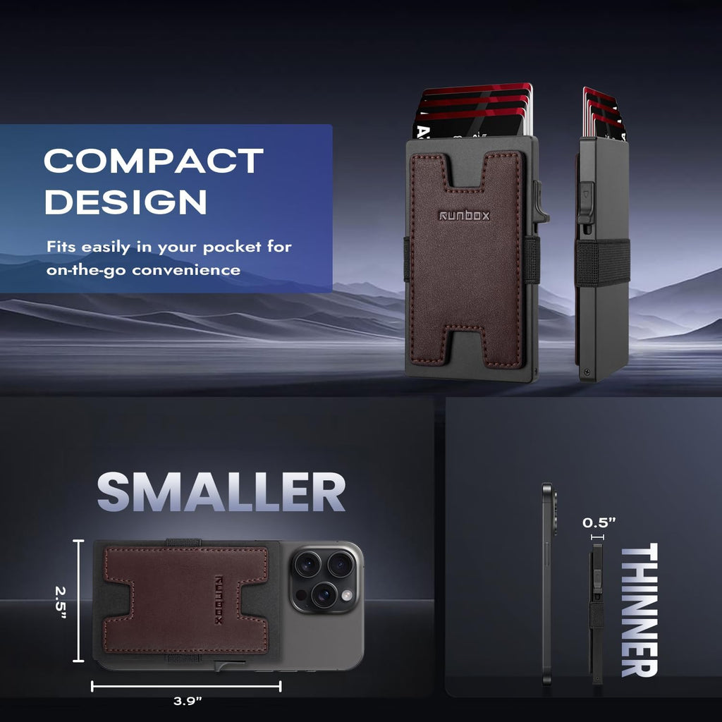 Mens Business Card Holder, Slim Card Wallet for Men and Women, Minimalist RFID Blocking Wallet with Pop-Up Function, Thin Design, Metal Cases Holds 6+6 Cards, Gifts for Men, Men's Accessories