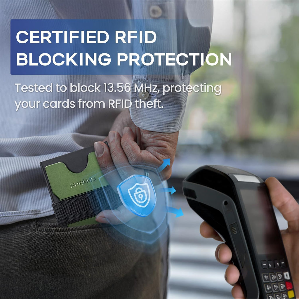 Mens Business Card Holder, Slim Card Wallet for Men and Women, Minimalist RFID Blocking Wallet with Pop-Up Function, Thin Design, Metal Cases Holds 6+6 Cards, Gifts for Men, Men's Accessories