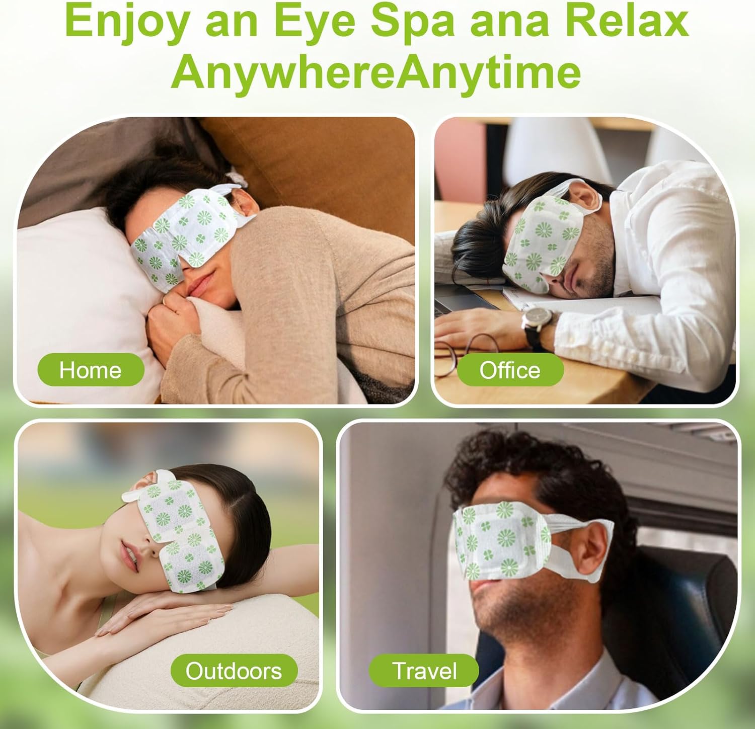 10 Packs Steam Eye Mask, Wormwood Steam Eye Masks Disposable, Self-Heating Relief Heated Eye Mask for Fatigue, Perfect for Home, Sleep, Spa & Travel