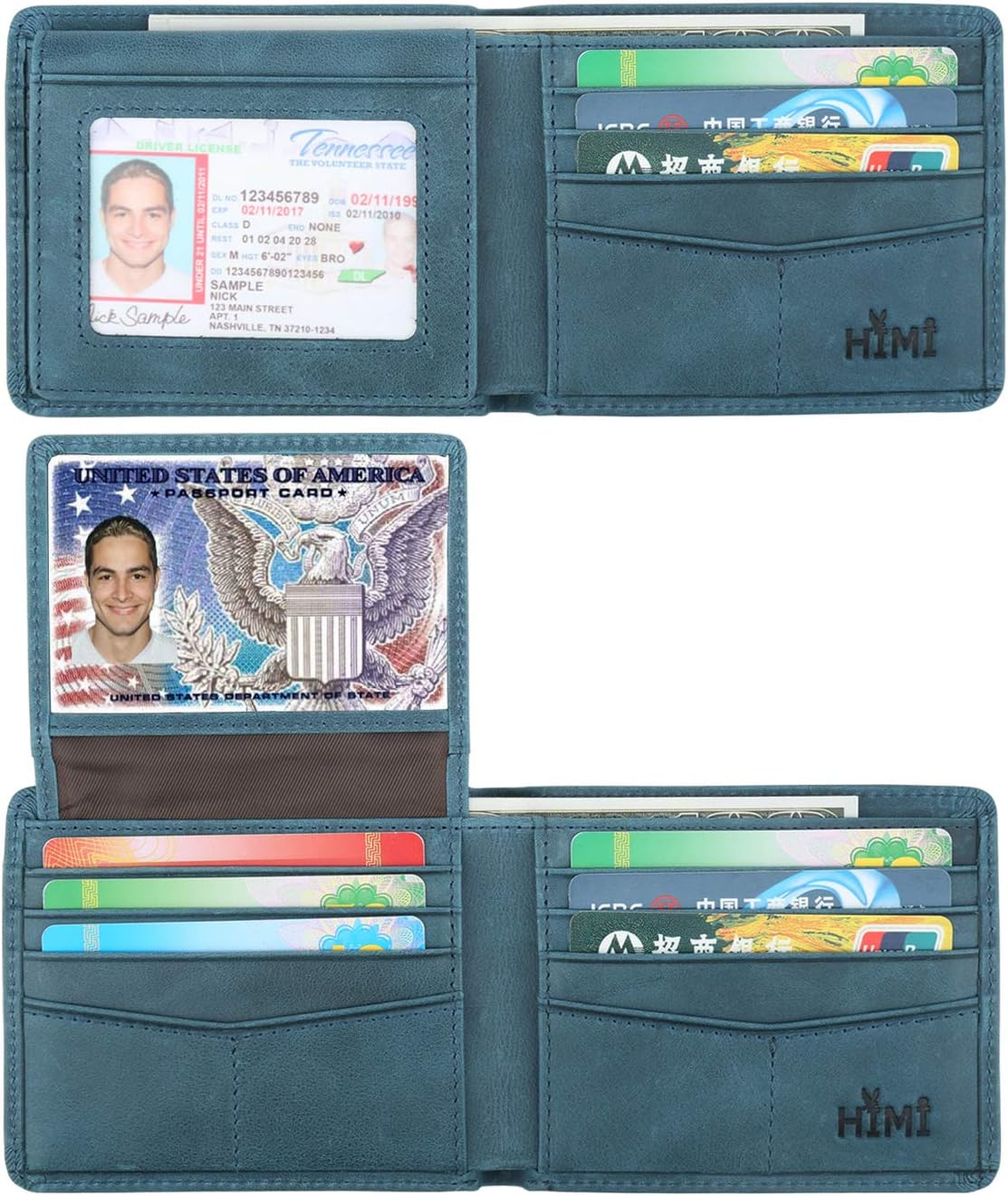 Wallet for Men-Genuine Leather RFID Blocking Bifold Stylish Wallet With 2 ID Window