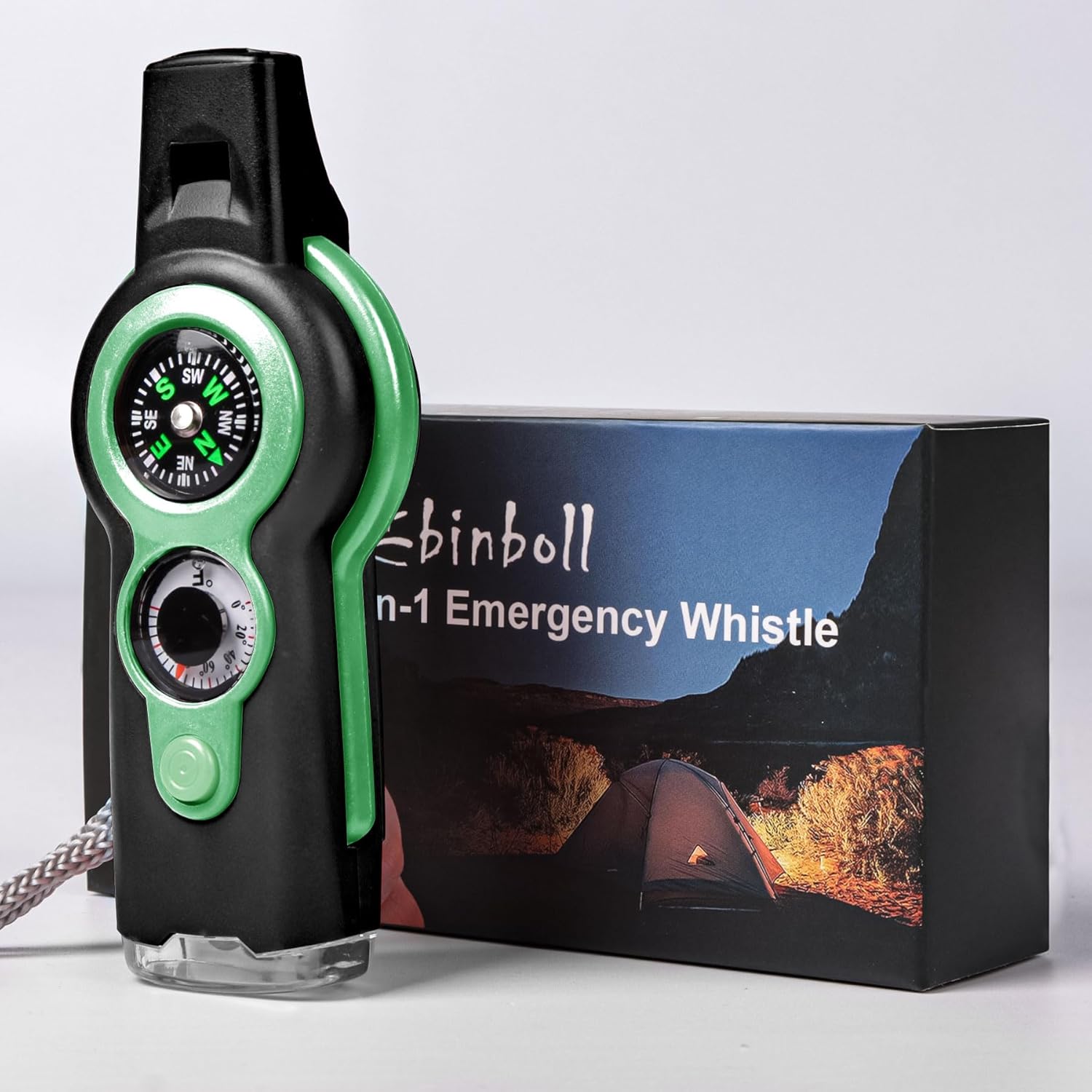Emergency Survival Function Whistle, Outdoor Multifunctional Tool Safety Whistle with Lanyard, Ideal for Kayaking, Boating, Hiking, Camping, Climbing, Hunting, Fishing, Rescue Signaling