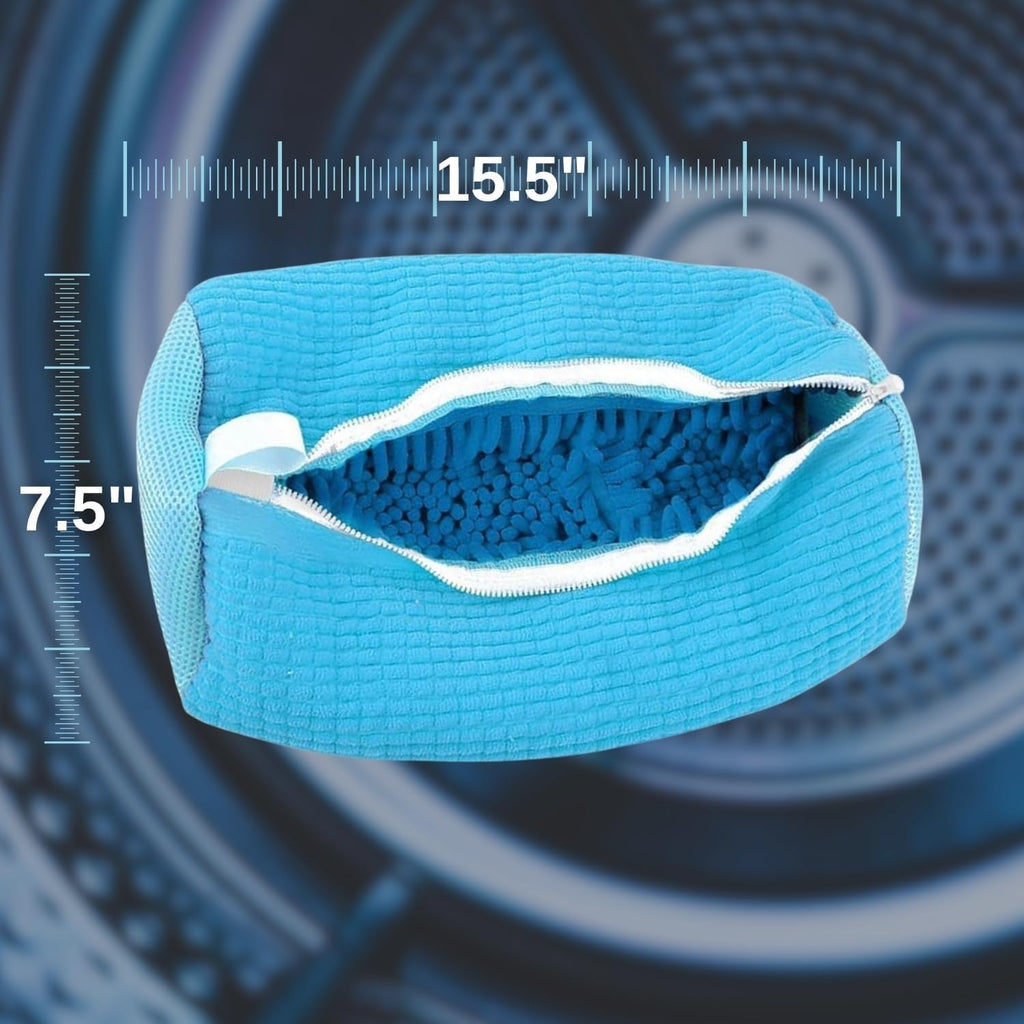 Shoe Cleaning Bag,Shoe Washing Bag For Washing Machine,Laundry Bag For Shoes,Fluffy Fibers 360° Wrap-Around Cleaning,Reusable Washer Shoe Bag, Ensure Deep Cleaning of The Shoes(Blue 2 pcs)