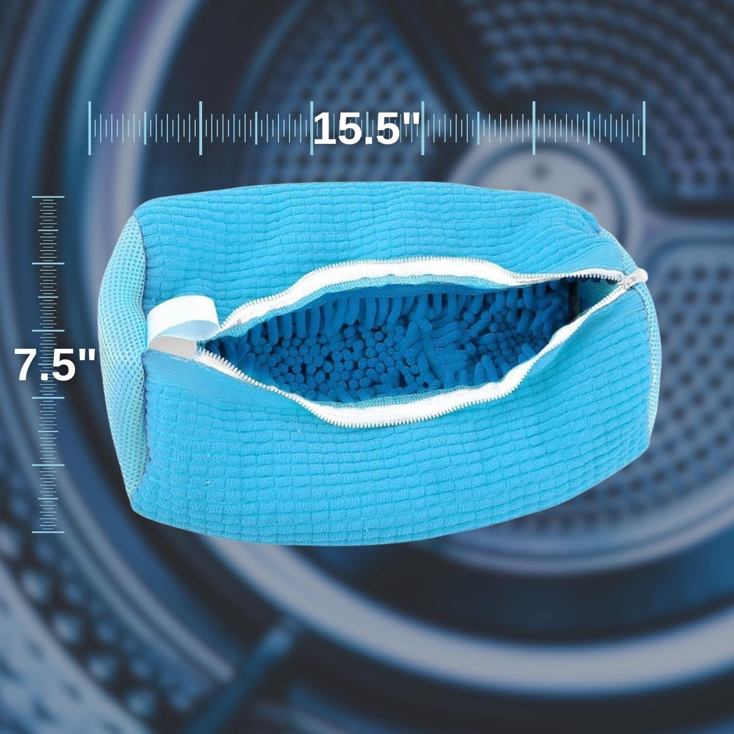 Shoe Cleaning Bag,Shoe Washing Bag For Washing Machine,Laundry Bag For Shoes,Fluffy Fibers 360° Wrap-Around Cleaning,Reusable Washer Shoe Bag, Ensure Deep Cleaning of The Shoes(Blue 2 pcs)
