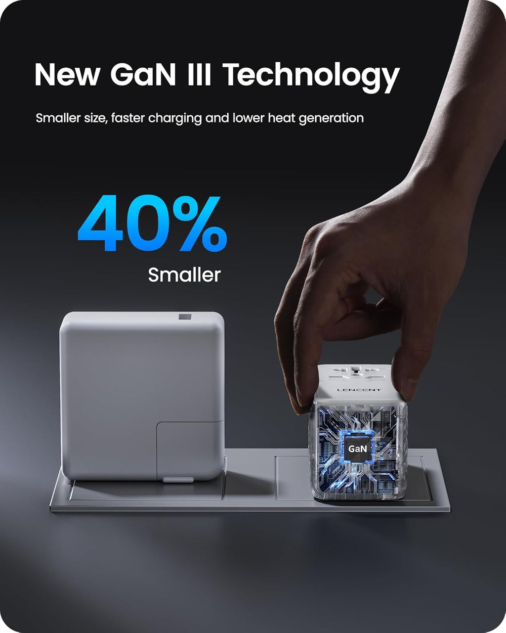 LENCENT 100W International Travel Adapter, Universal Travel Adapter with 2 QC USB-A & 2 PD3.0 Type C Power Adapter, Fast Charging for Phone,Laptops, All-in-One Outlet Adapter for USA/UK/EU/AUS, White