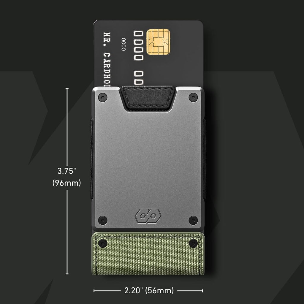 PROOF Wallet | Slim Minimalist Wallets for Men | Leather & Metal | RFID Wallet | Front/Back Pocket | Gift Box | Veteran Owned