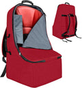 Padded Car Seat Travel Bag for Airplane, Heavy Duty Backpack for Air Travel, Water-Resistant Carrier with Shoulder Strap, Fits Most Car Seats (Red)