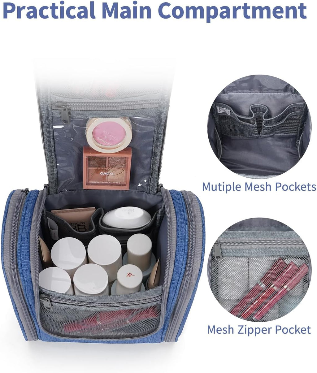 Narwey Small Hanging Travel Toiletry Bag Cosmetic Make up Organizer for Women and Men (Medium, Navy Blue)