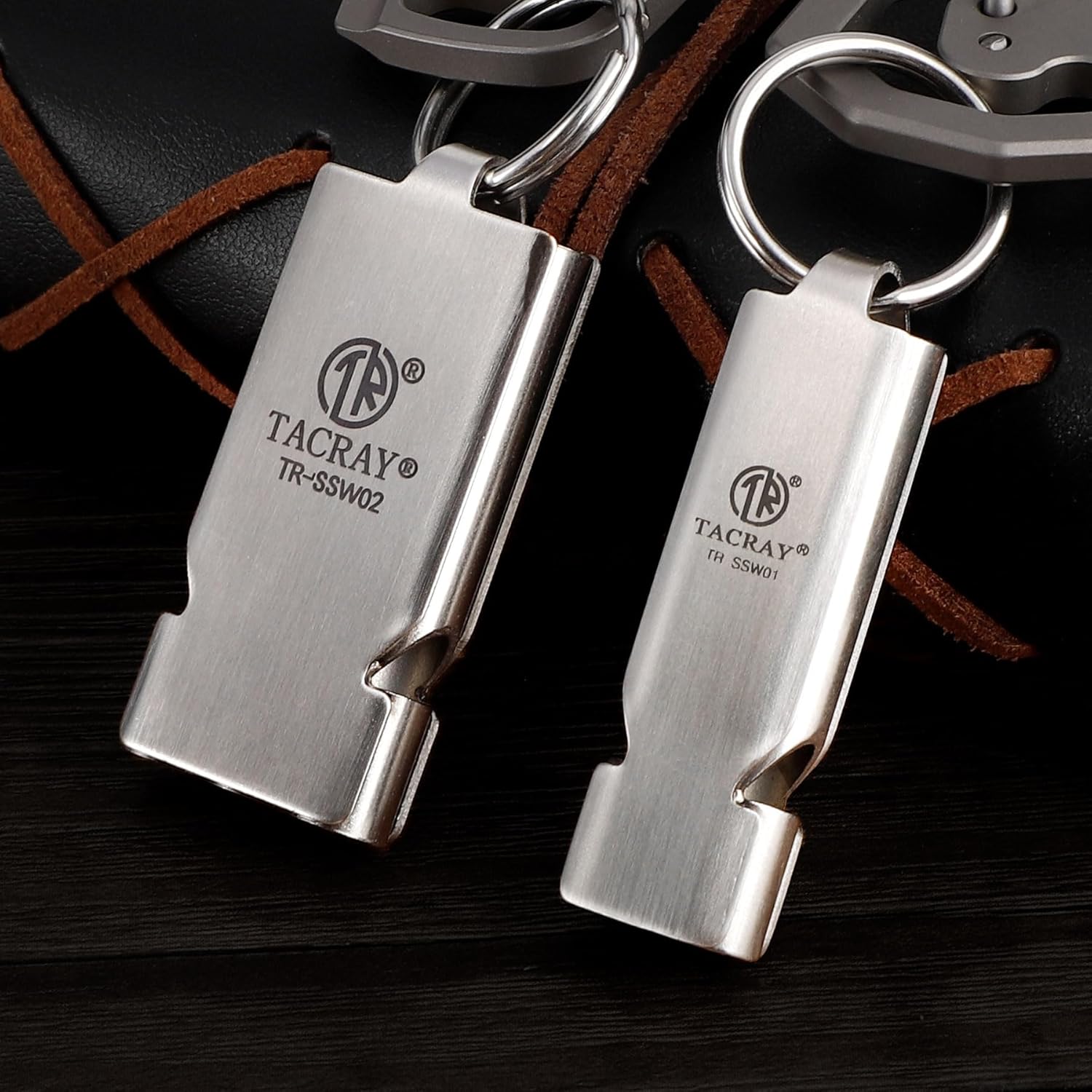 TACRAY Emergency Whistles Lifeguard Safety Whistle with Neck Chain and Keychain for Outdoor Camping Hiking