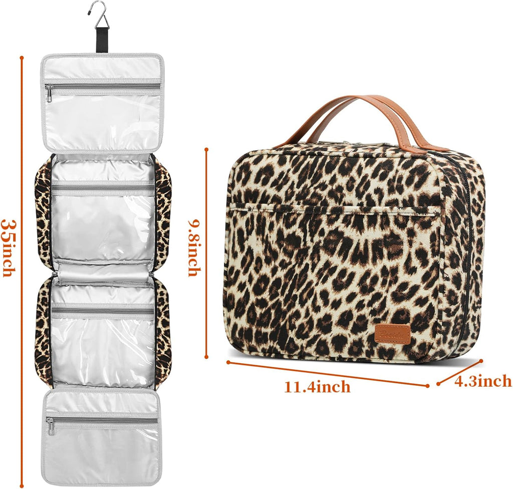 Hanging Travel Toiletry Bag,Large Capacity Cosmetic Travel Toiletry Organizer for Women with 4 Compartments & 1 Sturdy Hook,Perfect for Travel/Daily Use/Christmas