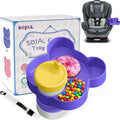 BlueOrigin Car Seat Snack Tray - Travel Tray for Kids Car Seat, Stroller, Booster and Anywhere with a Cup Holder, Toddler Road Trip Essentials Food Plate for Snacks, Toys, Entertainment (Purple)