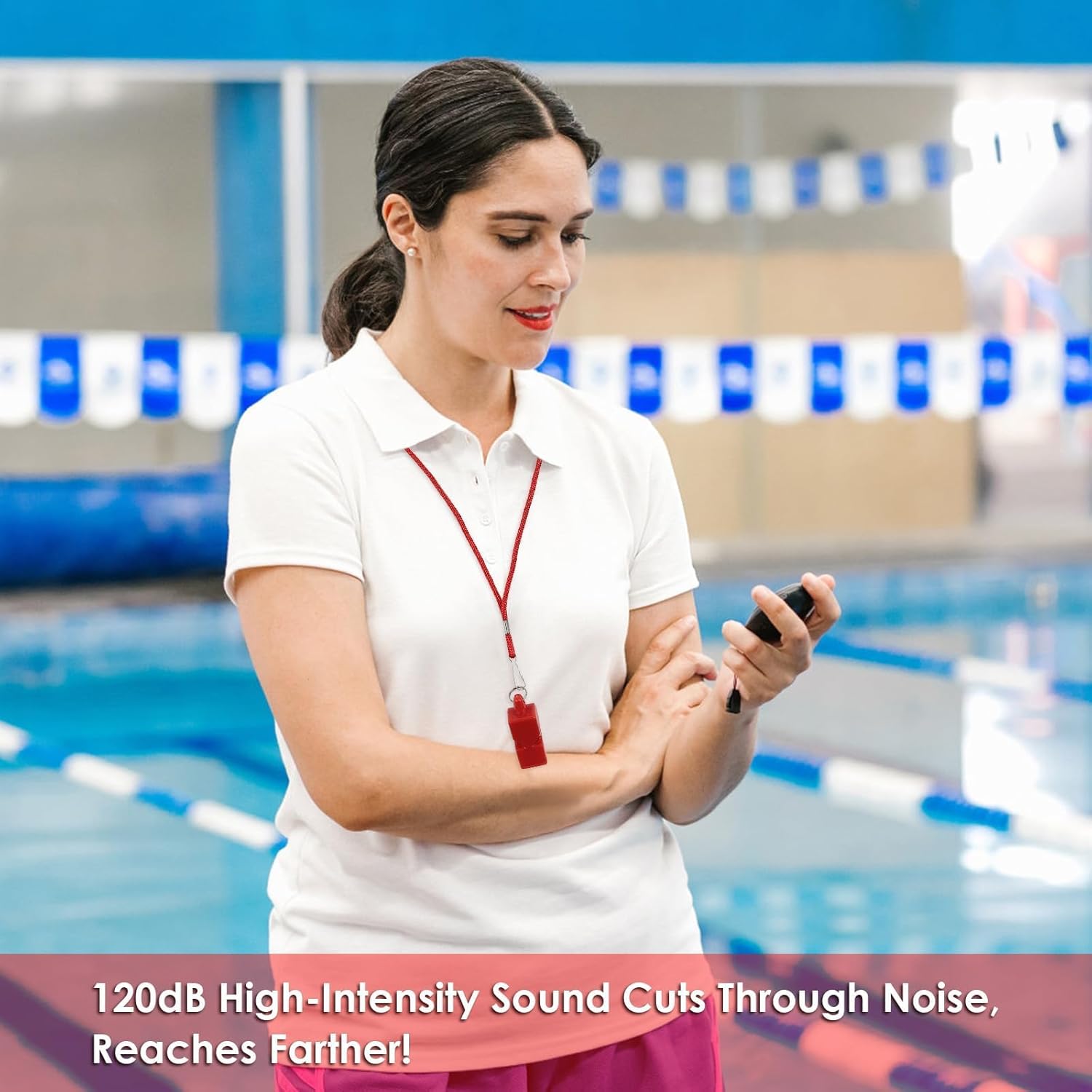 Emergency Whistles with Lanyard Red Safety Whistle for Lifeguard Outdoor Emergency Camping Hiking Boating Loud Signaling Whistles