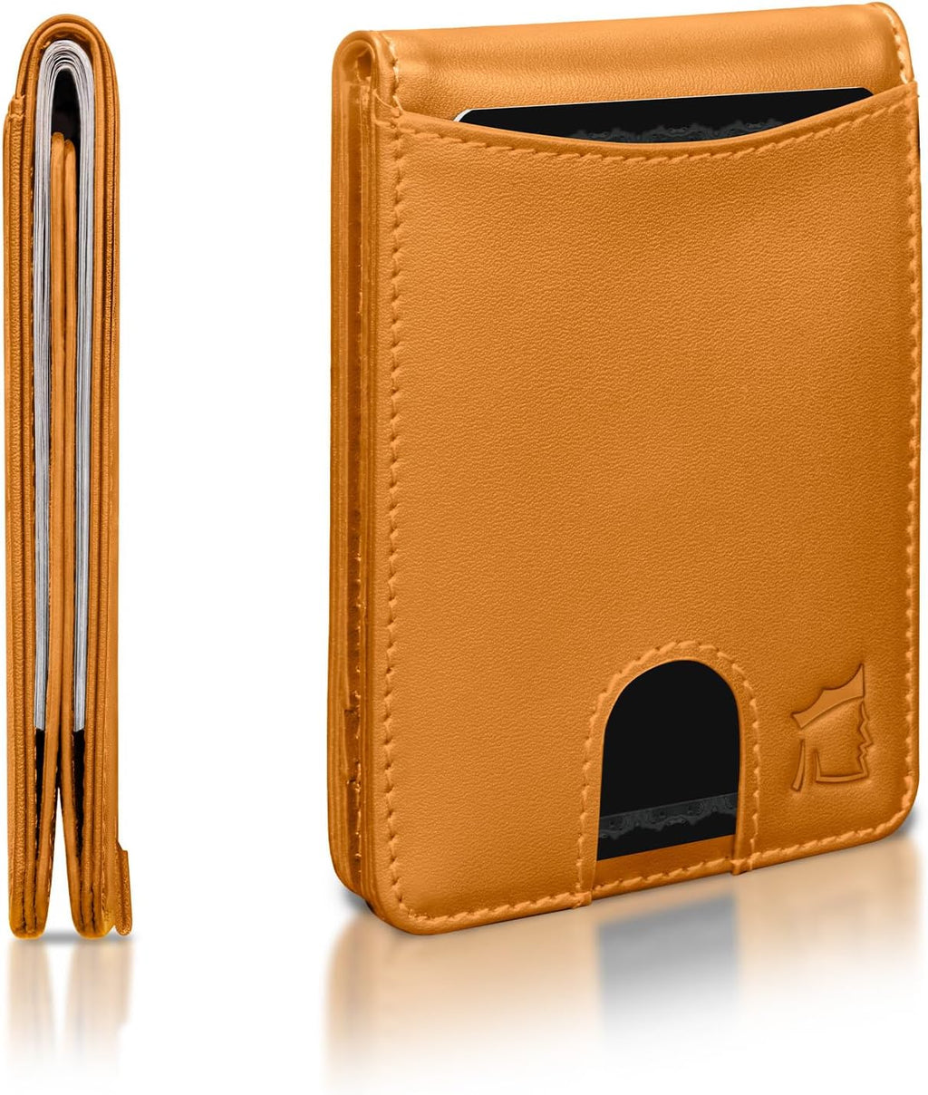 Kingly Cash Pocket Slim Wallet for Men - RFID Blocking Leather Card Holder - Minimalist Men’s Wallet for Front Pockets - Holds 1-15 Cards & Cash - Durable Italian Leather Wallets