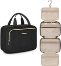 BAGSMART Hanging Travel Toiletry Organizer - Cosmetic Bag for Full Sized Toiletries, Basic-Black