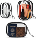 XEWEA Small Clear Toiletry Makeup Bag Portable Waterproof, 3PCS TSA Approved Cosmetic Case with Zipper, Electronics Organizer Cable Charger Pouch, Travel Essentials, Accessories Bag Purse