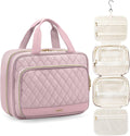 Travel Toiletry Makeup Bag for Women Hanging Toiletry Bag Cosmetic Organizer Make up Bags for Women Travel Essentials (Pinkish Purple)