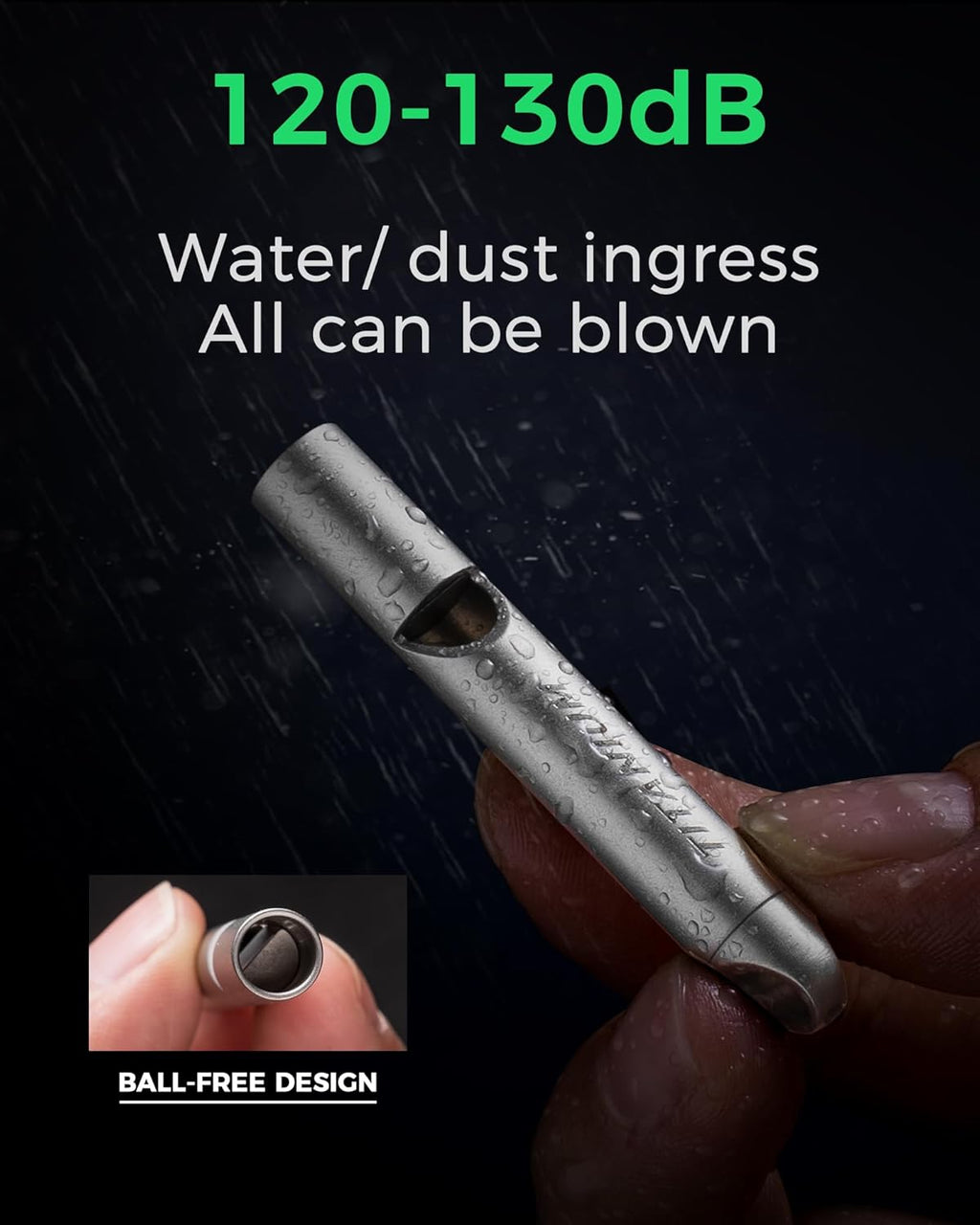 Titanium Emergency Whistle, Survival Safety Whistles for Coaches,Dog Training,Hiking, Life Saving-Loud up to 120db