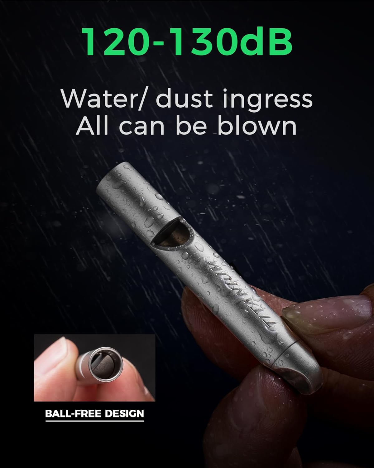 Titanium Emergency Whistle, Survival Safety Whistles for Coaches,Dog Training,Hiking, Life Saving-Loud up to 120db