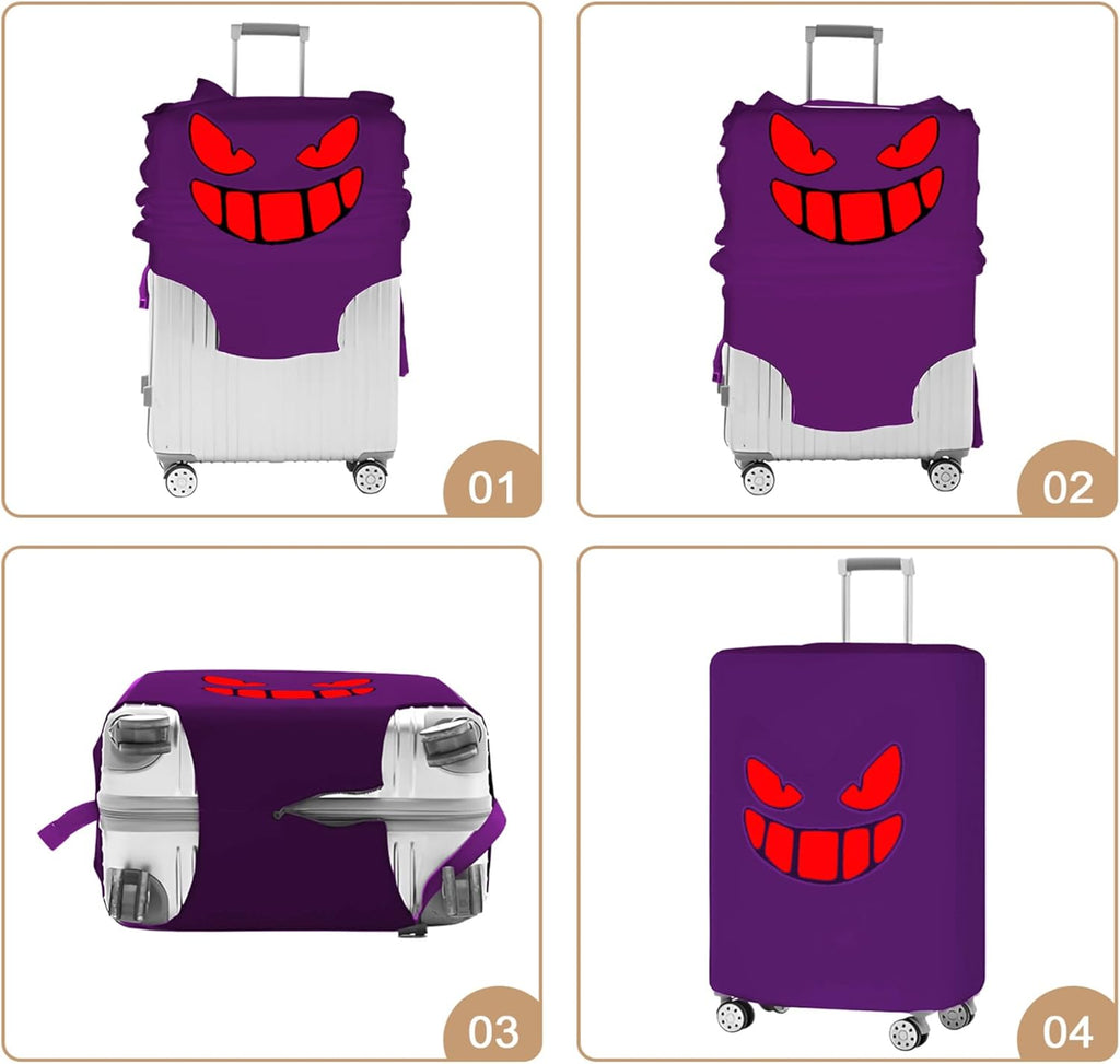 Travel Luggage Cover Thicker Spandex Suitcase Protector Elastic Washable Baggage Covers (S/M/L (for 19-28 inch luggage), Purple Eye)