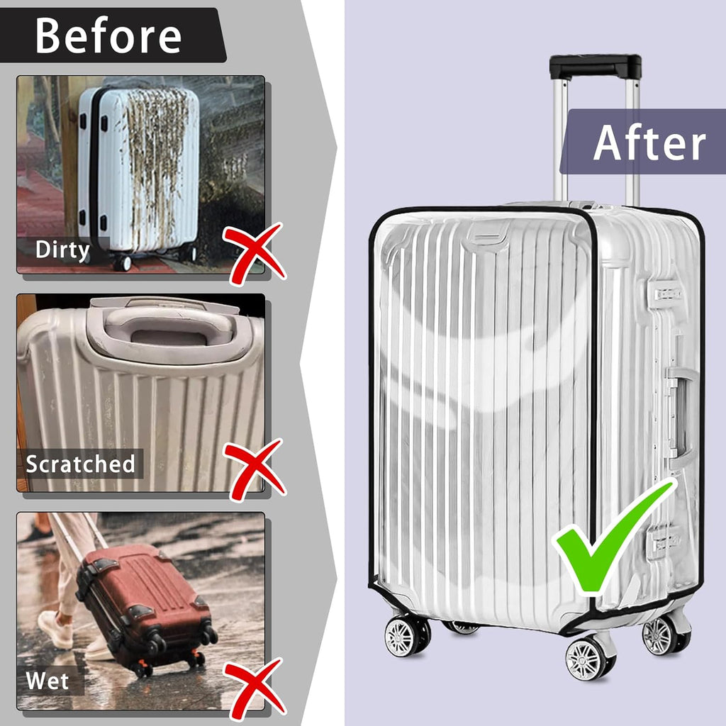 Yotako Clear PVC Suitcase Cover Protectors 32 Inch Luggage Cover for Wheeled Suitcase (32'')