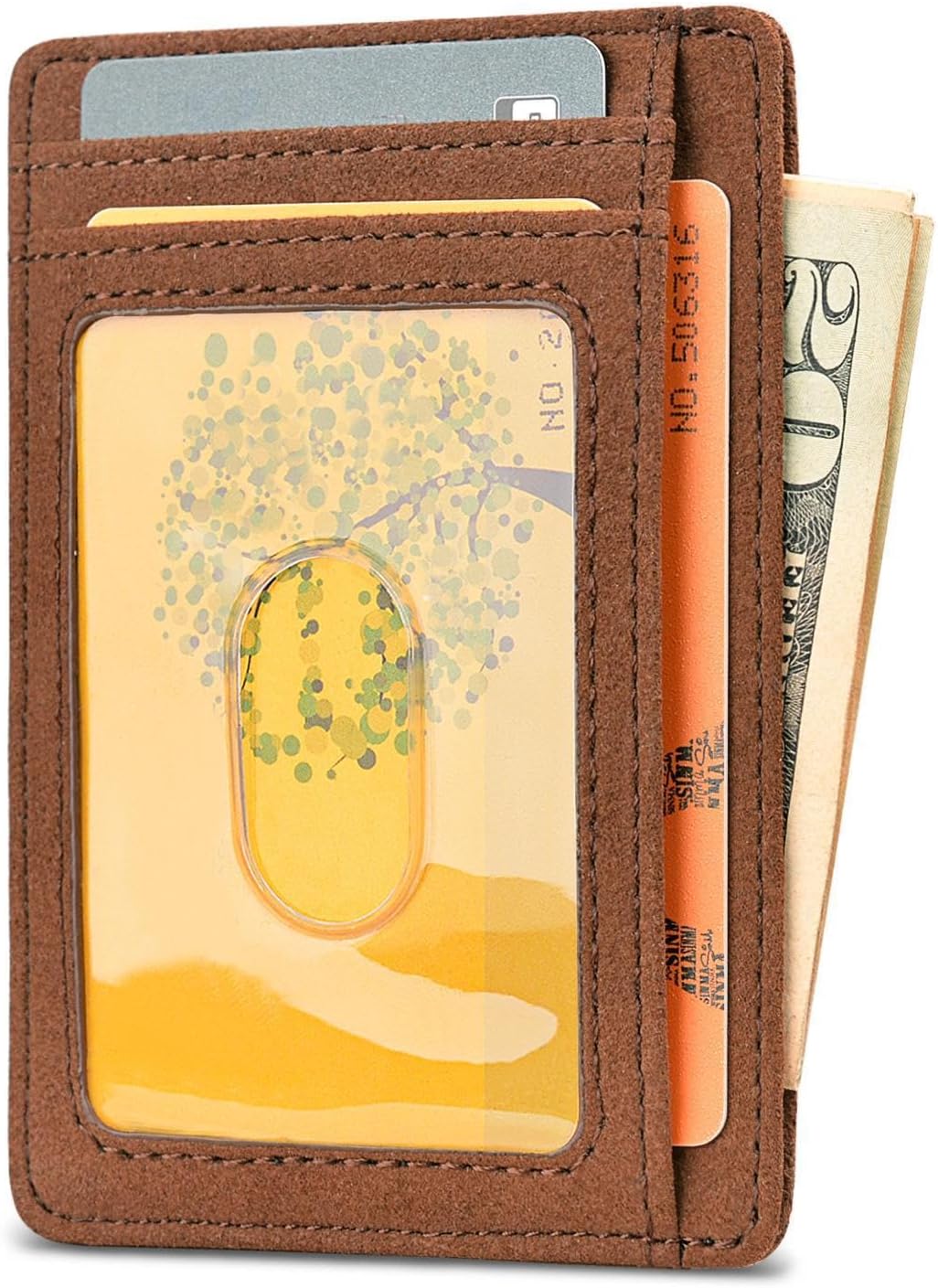 Buffway Slim Minimalist Front Pocket RFID Blocking Leather Wallets for Men and Women - At Sahara Coffee