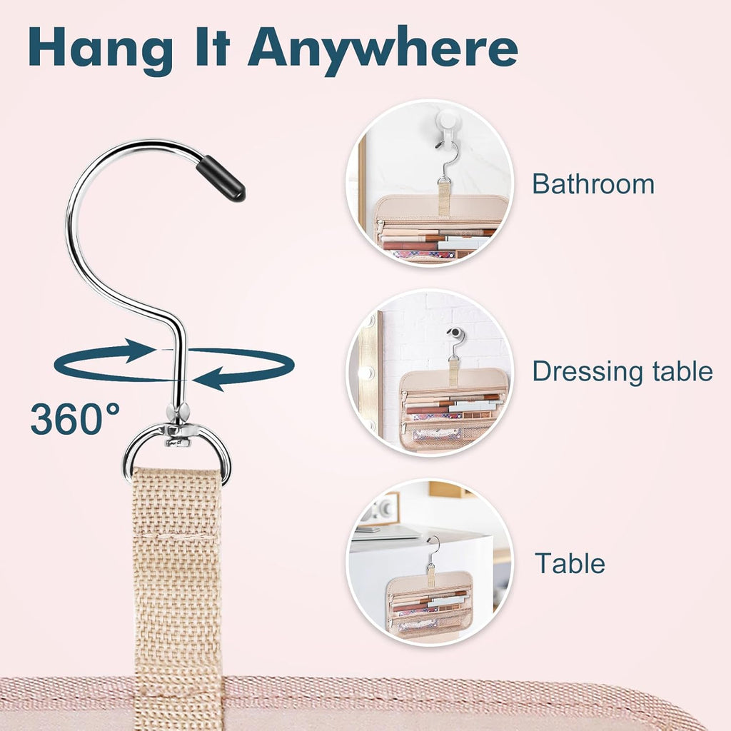 Wedama Toiletry Bag for Women, Large Cosmetic Travel Bag, Hanging Toiletry Bag for Bathroom, Thickened PVC Waterproof Makeup Bag, Toiletries Bag for Travel Business Trips and Camping, Dark Blue