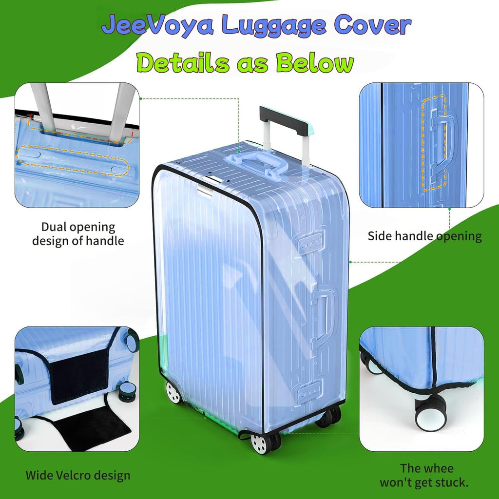 Luggage cCover Protector Clear PVC Suitcase Covers for Luggage Thick Transparent Waterproof Suitcase Protector with Large for 20"/24"/28"/30" inch