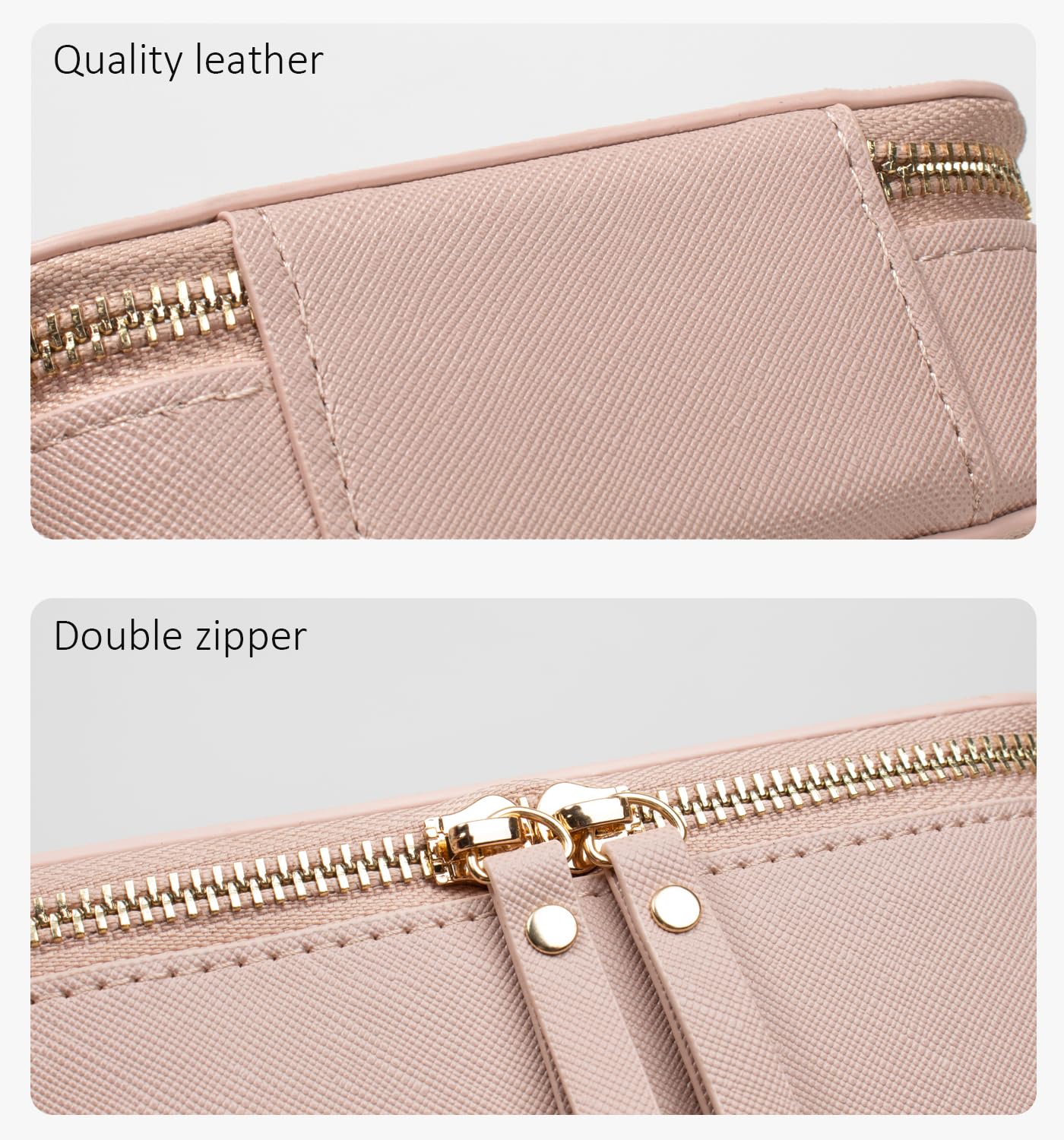 LETGO Clear Makeup Bags Set - TSA Approved Toiletry Bag with Handle Large Opening, Clear Toiletry Bags Case Pouch for Traveling Travel Car Orangizer Storage Essentials (Mini+Large Nude)