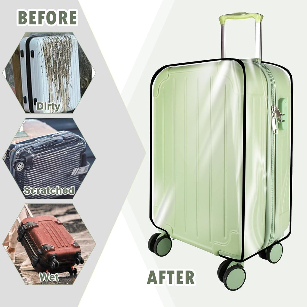 Thicken Clear Luggage Cover Protector, 28" PVC Luggage Covers for Suitcase Waterproof Dustproof Anti-scratch Travel Suitcase Covers Case for Wheeled Luggage