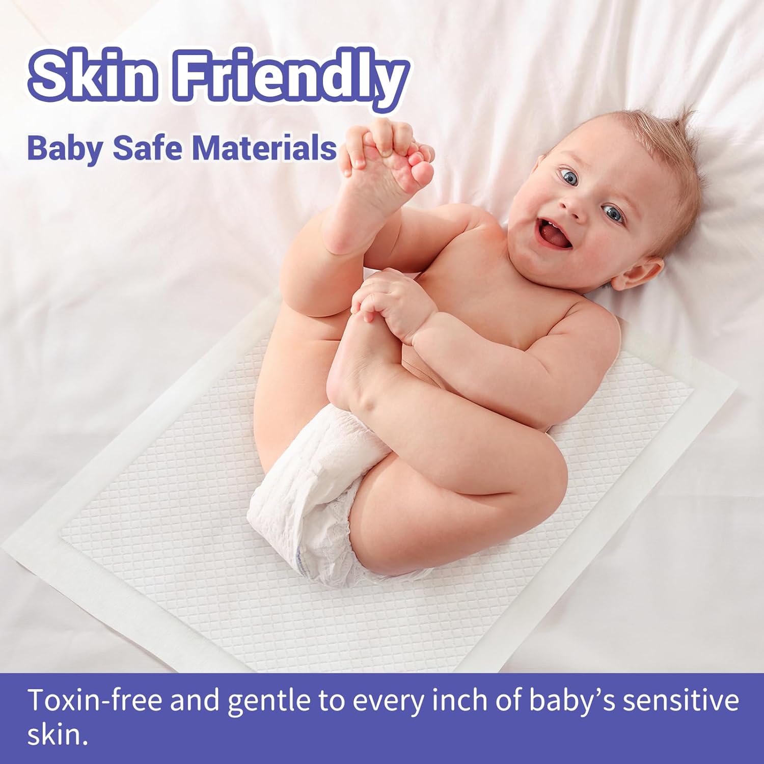 100 Pack Disposable Diaper Changing Pads for Baby Leakproof & Super Absorbency Disposable Underpads Large Toddler Pads Absorbent Fluff Protective Table Pads, Pee Pads for Babies, Kids 18" x 13"